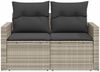 vidaXL Gartensofa mit Kissen 2-Sitzer Hellgrau Poly Rattan 366185 Bild 5