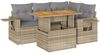 vidaXL 5-tlg. Garten-Sofagarnitur mit Kissen Beige Poly Rattan 3327146 Bild 2