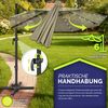 tillvex® Premium Alu Sonnenschirm 330 cm Braun + Abdeckung & Windsicherung | Ampelschirm 6-Fach Verstellbar mit Kurbel | Gartenschirm 360° Drehbar Neigbar Kippbar | Kurbelschirm UV50+ Groß wasserdicht Bild 3