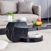 Couchtisch 43.2x89.9x69.9 cm, modernes Glas-Design mit MDF-Träger und schwarzen Akzenten Bild 2