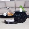 Couchtisch 43.2x89.9x69.9 cm, modernes Glas-Design mit MDF-Träger und schwarzen Akzenten Bild 4