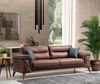 Sitzgruppe/Sofa Set - Wohnzimmergarnitur "Mayflower" 3+3+1+1-Türkis/Braun Bild 2