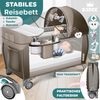 KIDIZ® Babybett Reisebett Kinderreisebett Faltbar mit Matratze 120x60, Seiteneingang, Wickelauflage, Mosktionetz, Spielbogen & Tragetasche Baby Beistellbett Kinderbett ab Geburt bis 15 kg Braun Bild 4
