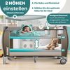 KIDIZ® Babybett Reisebett Kinderreisebett Faltbar mit Matratze 120x60, Seiteneingang, Wickelauflage, Mosktionetz, Spielbogen & Tragetasche Baby Beistellbett Kinderbett ab Geburt bis 15 kg Braun Bild 3