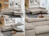 Mks Möbel 'Peter L-form' Ecksofa mit Bettfunktion, Bettkasten & einstellbaren Kopfstützen, Beige, Stoff, rechts Bild 2