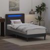 vidaXL Bettrahmen mit LED-Lichtleisten Grau 100 x 200 cm Kunstleder 42027969 Bild 4