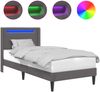 vidaXL Bettrahmen mit LED-Lichtleisten Grau 100 x 200 cm Kunstleder 42027969 Bild 2
