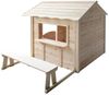 HOME DELUXE Spielhaus DER GROSSE PALAST - 106 x 111 cm Natur mit Bank Bild 4