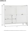 Schuhschrank 110 x 24 x 90 cm mit Klappenfächern und offener Ablage – Weiß aus Spanplatte Bild 2