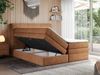 Boxspringbett, Polsterbett, Bett, Schlafzimmer - ERNI-KING - 200x200cm - Orange Stoff - H4 Bild 2