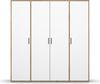 rauch Kleiderschrank; Drehtürenschrank VOYAGER, 4-türig, Alpinweiß/Eiche Artisan, 187x194x53xcm Bild 2