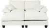Ecksofa aus Chenille 194x155x90 cm mit 2 Ottomanen & 2 Kissen, beige Bild 5