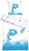 Koru Kids Kinderbettwäsche Wendebettwäsche Delfin, 100%Baumwolle (Mako Satin), 2 teilig, als Kinderbettwäsche 135x200 oder Babybettwäsche 100x135 Bild 5