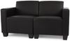 Modular 2-Sitzer Sofa Couch Lyon, Kunstleder ~ schwarz Bild 2