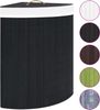 vidaXL Eck-Wäschekorb Bambus Schwarz 60 L 320762 Bild 2