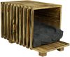 Kistenkolli Altes Land Allzweckkiste Katzenbett in geflammt mit Kissen Katzenhöhle 50x30x34cm (Spar-Set, 1er Set) Bild 2