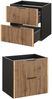Badmöbel Set schwarz gerillt mit Waschtisch 60 cm, Hochschrank XANTEN-56 in anthrazit mit Eiche Nb, B/H/T: 110/200/46,5 cm Bild 4