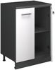 Küchenschrank für Dachschrägen R-Line Weiß Hochglanz 60 cm ohne Schräge mit 2 Türen Vicco Bild 3