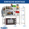 DanDiBo Verstellbares Mikrowellenregal Weiß 3 Stufig 40-64 cm Mikrowellen Regal 96684 Stehend Mikrowellenständer Küchenregal Bild 5