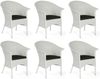 Sonnenpartner 6er-Set Garten-Sessel Cayman Aluminium mit Polyrattan white-washed Loom-Optik Gartenst Bild 4