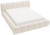 GRAINGOLD Doria Doppelbett 180x200, mit Kopfteil, Lattenrost, Bettkasten, Velour-Stoff, Creme Bild 2