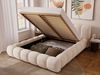 GRAINGOLD Doria Doppelbett 180x200, mit Kopfteil, Lattenrost, Bettkasten, Velour-Stoff, Creme Bild 4