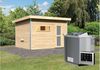 Karibu Sauna Skrollan 2 naturbelassen + 9 kW BIO-Kombiofen mit ext. Steuerung Easy Moderne Tür Bild 3