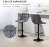 Barhocker Sitzhöhe 63–84 cm, 360° drehbar, gepolstert, Polyester Dunkelgrau, pulverbeschichtetes Stahlgestell,53x47x117 cm Bild 4