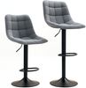 Barhocker Sitzhöhe 63–84 cm, 360° drehbar, gepolstert, Polyester Dunkelgrau, pulverbeschichtetes Stahlgestell,53x47x117 cm Bild 2