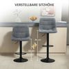 Barhocker Sitzhöhe 63–84 cm, 360° drehbar, gepolstert, Polyester Dunkelgrau, pulverbeschichtetes Stahlgestell,53x47x117 cm Bild 5