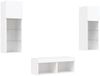 vidaXL 4-tlg. TV-Wohnwand mit LED-Leuchten Weiß 3216576 Bild 3