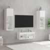 vidaXL 4-tlg. TV-Wohnwand mit LED-Leuchten Weiß 3216576 Bild 4