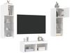 vidaXL 4-tlg. TV-Wohnwand mit LED-Leuchten Weiß 3216576 Bild 5