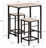 SoBuy OGT10-N Bartisch-Set mit 2 Hockern, MDF, PVC-Furnier, Helle Eiche, 80 x 87 x 50 cm Bild 3