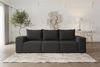 Sofa Designersofa ESTELLE 3-Sitzer in Stoff Poso Schwarz Bild 2