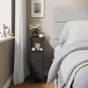 2er-Set schmale Nachttische mit 2 Stoffschubladen, platzsparend, Schwarz Bild 3