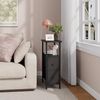 2er-Set schmale Nachttische mit 2 Stoffschubladen, platzsparend, Schwarz Bild 4