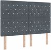 vidaXL Boxspringbett mit Matratze Dunkelgrau 160 x 200 cm Samt 3339777 Bild 4