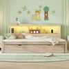 Merax Daybett 140x200cm mit Ausziehbett 90x190cm, Schlafsofa Tagesbett mit LED- Beleuchtung und Staufach Bild 3