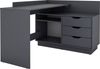 byLIVING Winkelschreibtisch BELFAST / Rechts oder Links montierbar / 3 Schubkästen / Anthrazit / Bürotisch / Eckschreibtisch / Schreibtisch / B 129, H 83,5, T 105 cm Bild 2