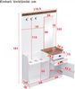 Garderobenset, Spanplatte mit Spiegel, Schubladen & Schirmhalter, 110,5x38x191 cm, Weiß Bild 3