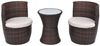 vidaXL 3-tlg. Bistro-Set mit Auflagen Poly Rattan Braun 43111 Bild 2