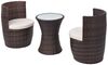 vidaXL 3-tlg. Bistro-Set mit Auflagen Poly Rattan Braun 43111 Bild 3