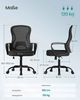 SONGMICS Bürostuhl ergonomisch, Drehstuhl mit Netzgewebe, Schreibtischstuhl mit Lendenstütze, Wippfunktion, Armlehnen, für Arbeitszimmer, Schlafzimmer, tintenschwarz Bild 5