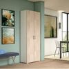 Dmora Mehrzweckschrank mit 2 Türen Angy, linearer Schrank mit 2 Flügeltüren, Kleiderschrank mit 6 Regalen, modernes Schuhregal, 100 % Made in Italy, 72 x 37 x 195 cm, Ulme und Weiß Bild 2