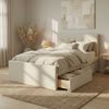 Polsterbett 120x200 mit 2 Bettkästen und Lattenrost Beige Doppelbett Stoffbett Bett Bettgestell Bild 2