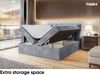 MEBLINI Boxspringbett TAPO 2 140x200 cm mit Bettkasten - H3/Grau Samt Polsterbett - Doppelbett mit Topper & Taschenfederkern-Matratze Bild 5