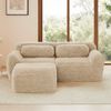 Modulares Ecksofa in L-Form – 2-Sitzer, 204cm×179cm×73cm, Plüschstoff, hellkhaki Bild 3