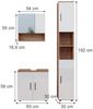 Badmöbel-Set Irma Weiß Hochglanz/Goldkraft Eiche 3 Teile, mit Hochschrank Vicco Bild 3