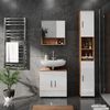 Badmöbel-Set Irma Weiß Hochglanz/Goldkraft Eiche 3 Teile, mit Hochschrank Vicco Bild 4